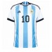 Günstige Argentinien Lionel Messi #10 Heim Fussballtrikot WM 2022 Kurzarm